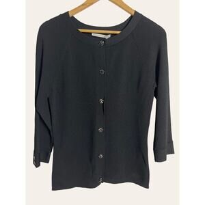 Classiques Entier Black Knit Embellished Button Cardigan Sweater Size M